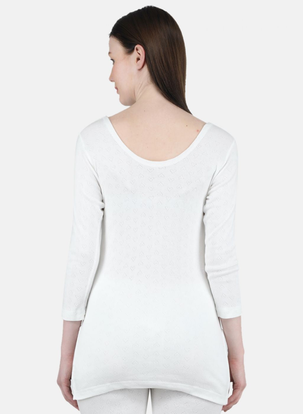 Women Off White Solid Thermal Vest