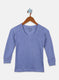 Boys Blue Solid Thermal Vest
