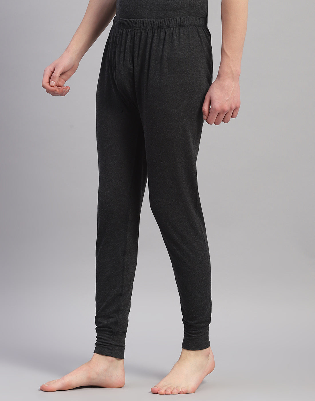 Men Grey Solid Thermal Lower