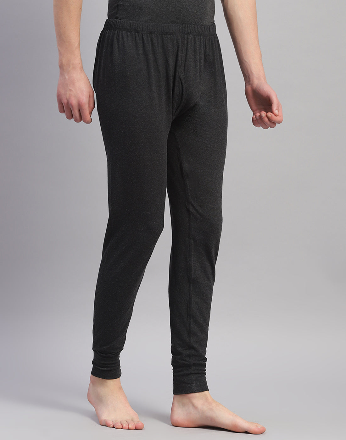 Men Grey Solid Thermal Lower