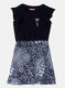 Girls Black Printed Dress