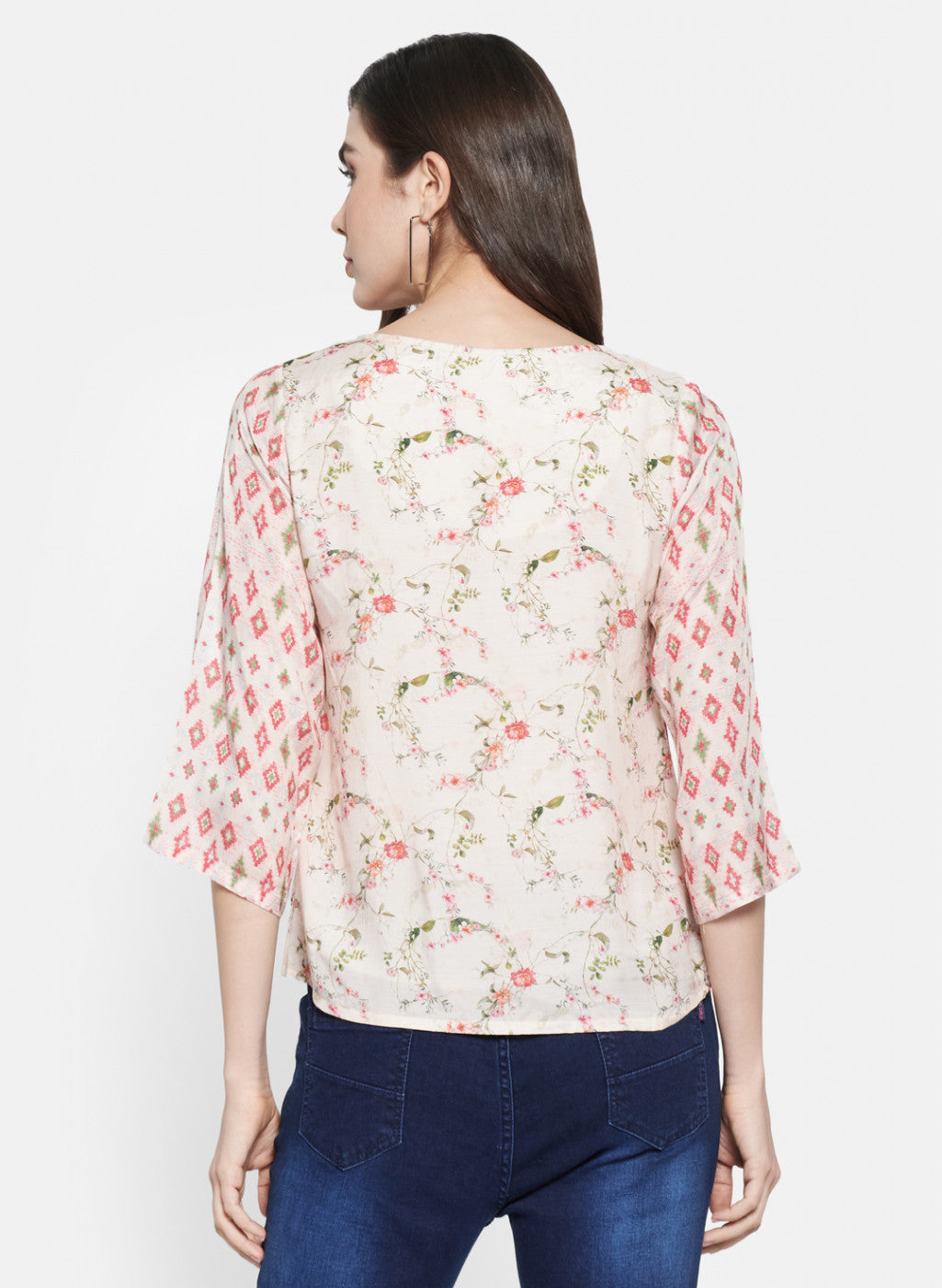 Womens Multi Color Printed Top