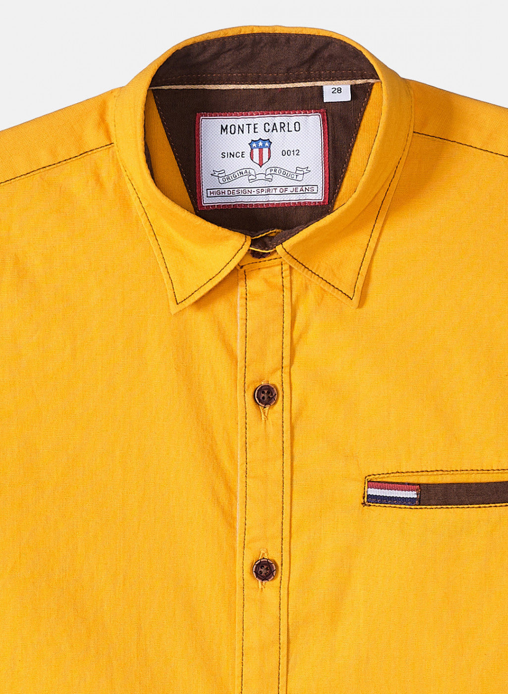 Boys Yellow Solid Shirt