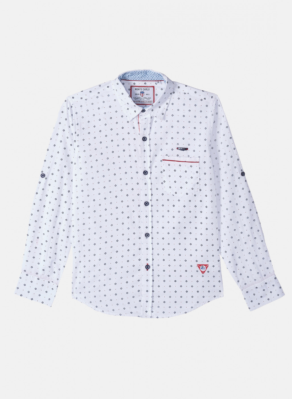 Boys White Printed Shirt