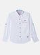 Boys White Printed Shirt