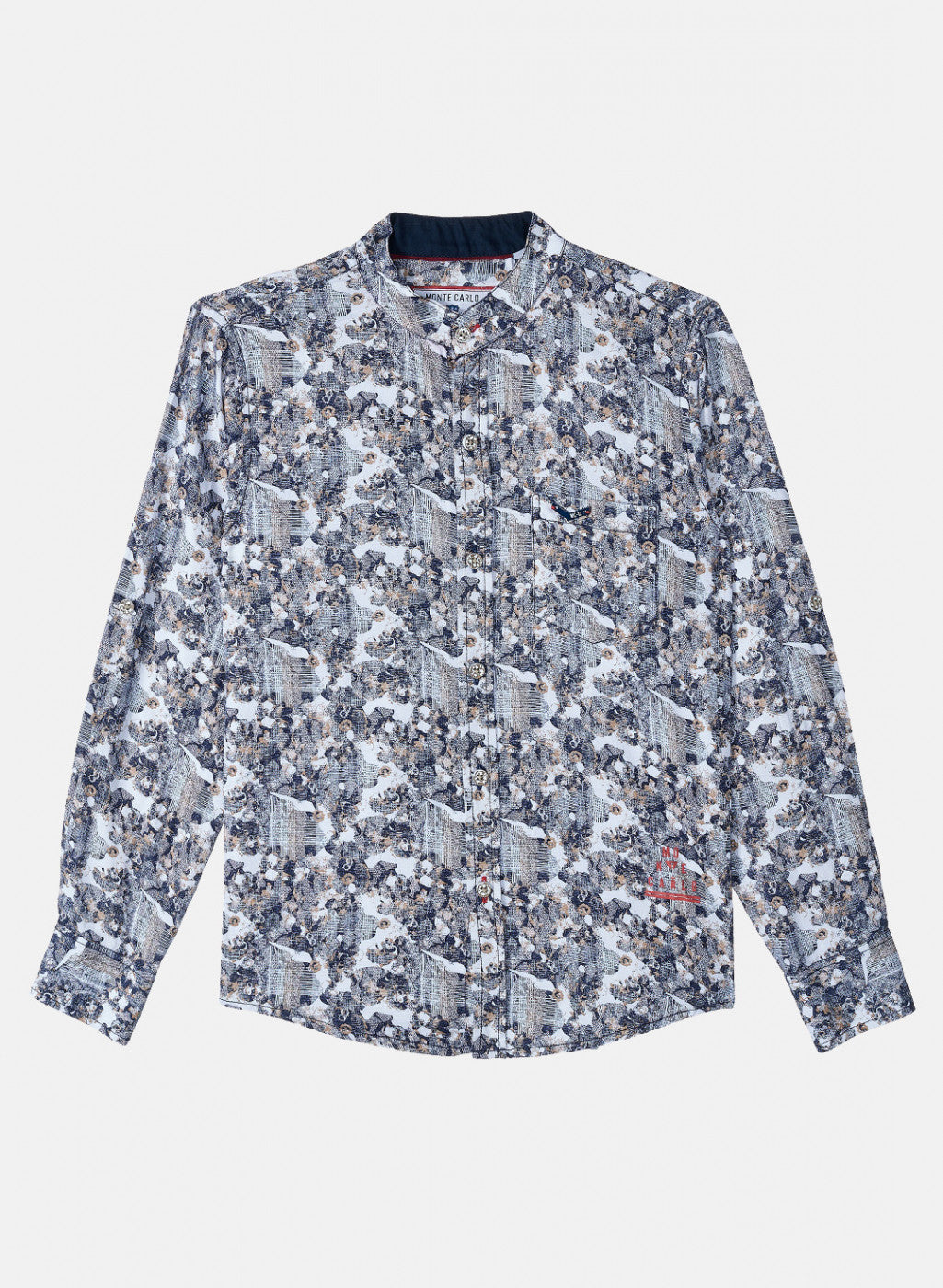 Boys Blue Printed Shirt