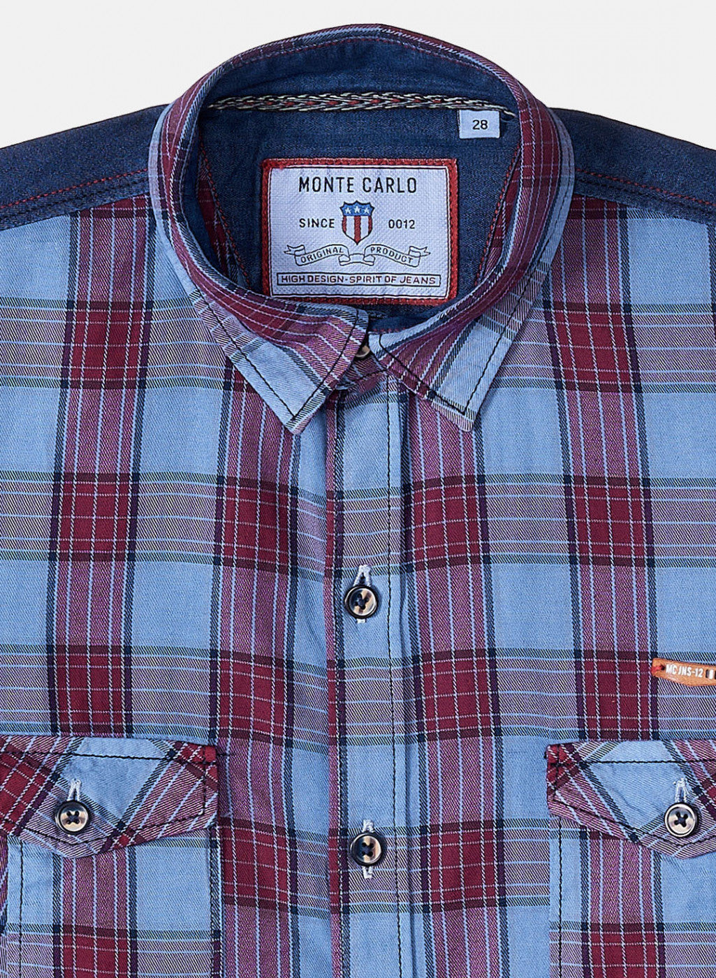 Boys Red & Blue Check Shirt