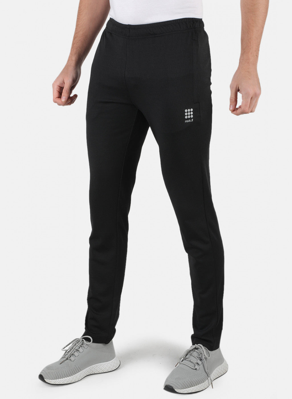 Men Black Self Design Lower