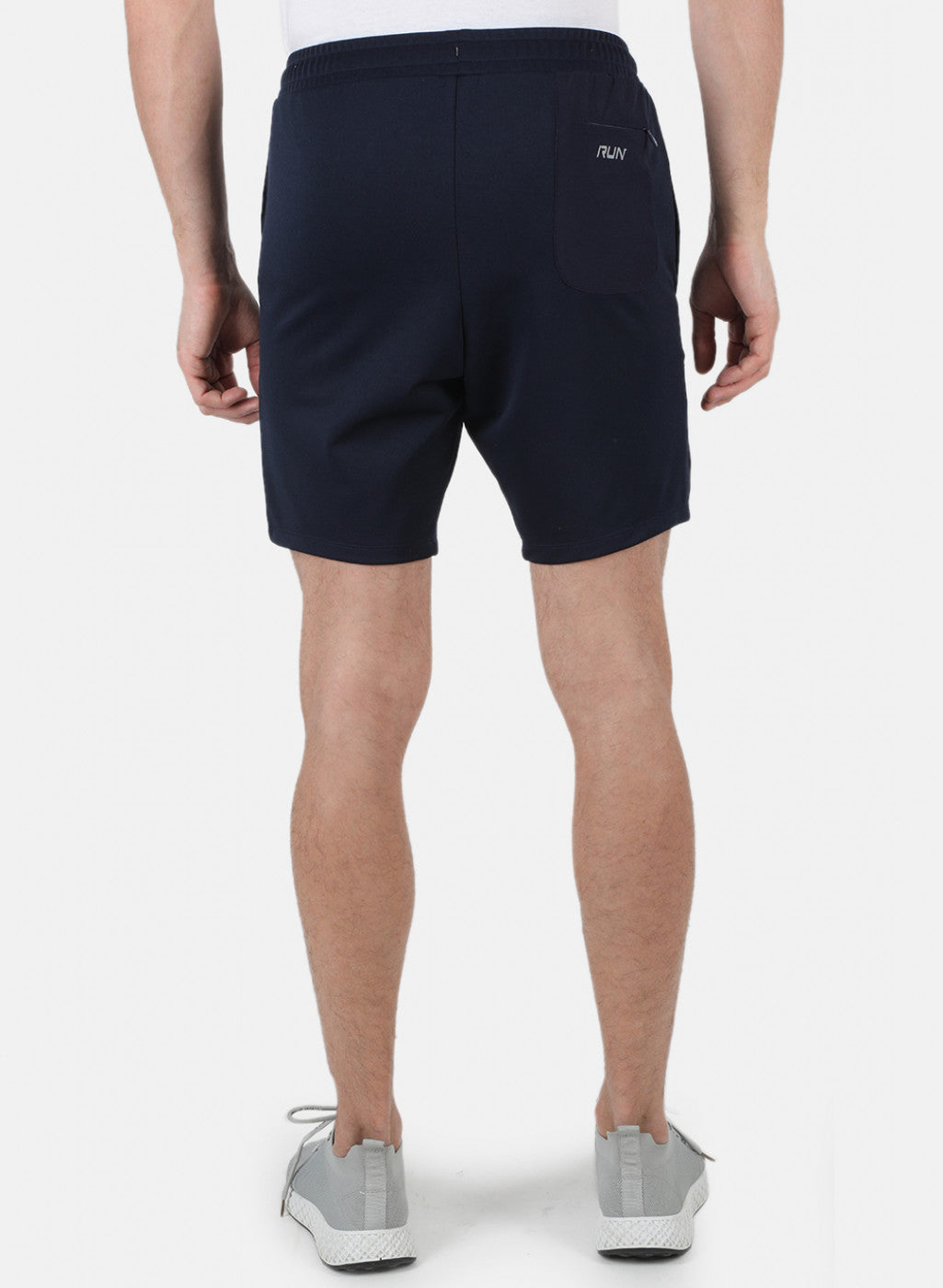 Men Navy Blue Self Design Shorts