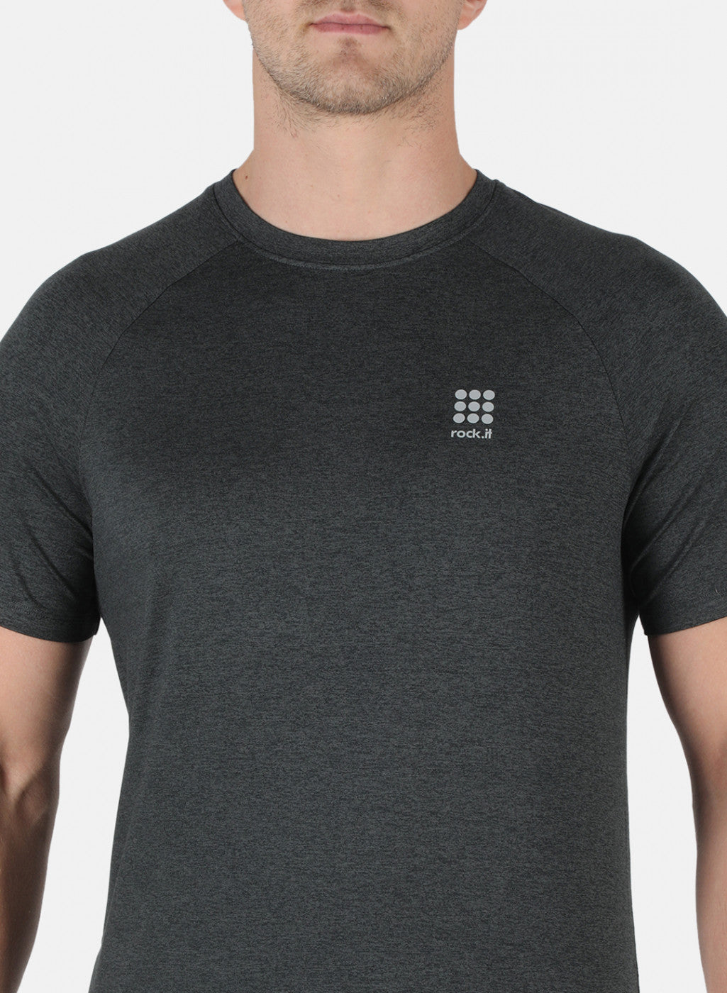 Men Olive Self Design Round Neck T-Shirt