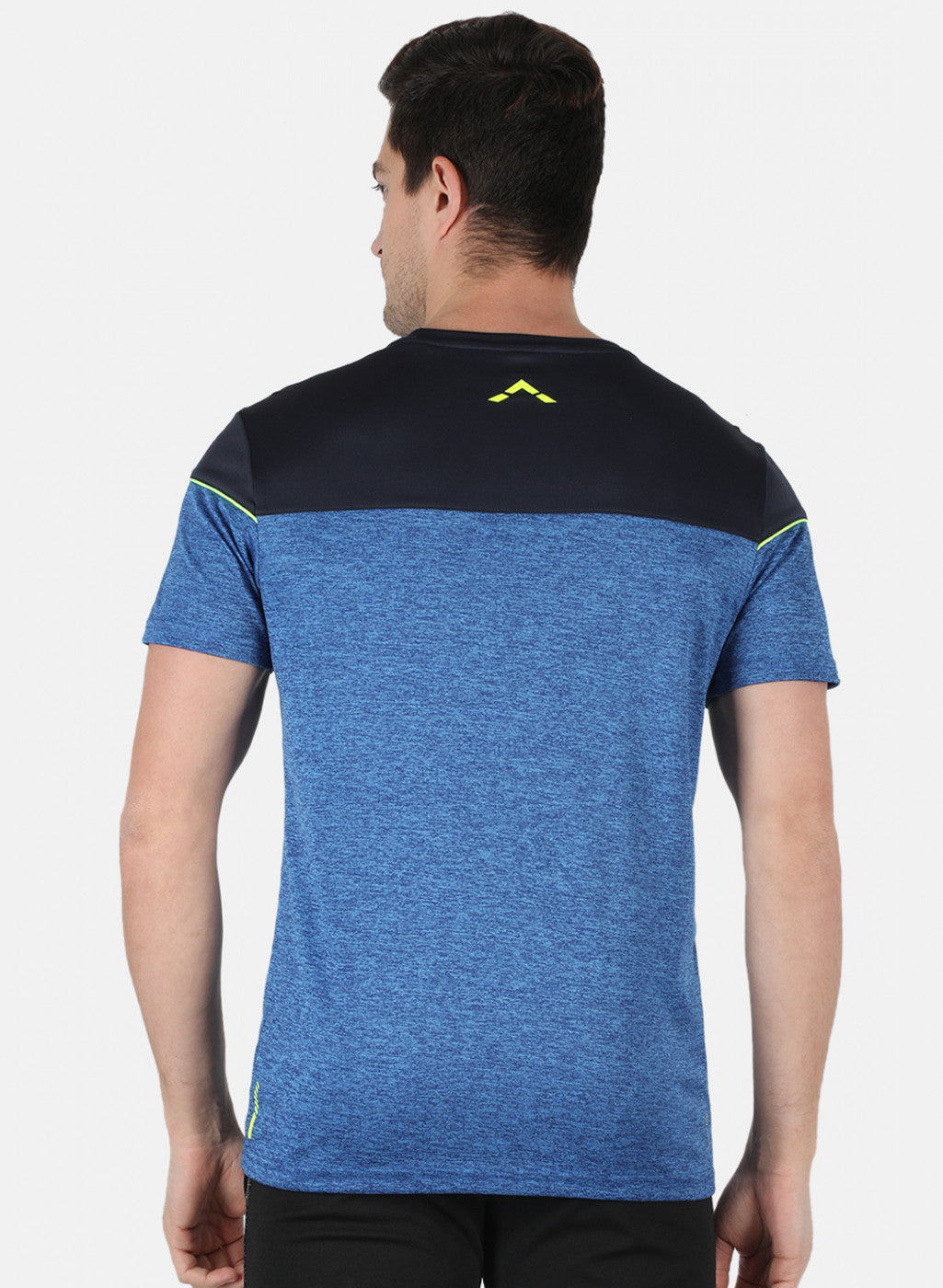 Rock.it Men Royal Blue Self Design Round Neck T-Shirt